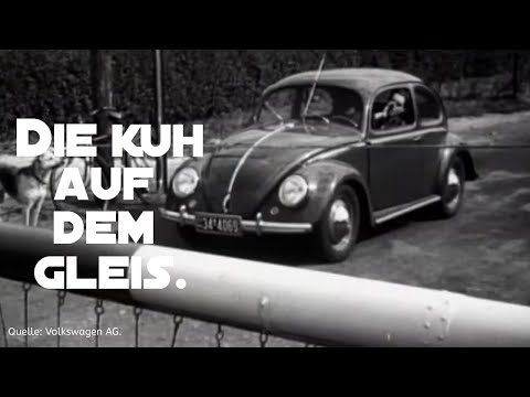 VW Käfer/Die Kuh auf dem Gleis/Alte Werbung