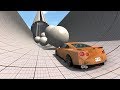 Giant Concrete Balls Rolling Against Cars Crashes - Beamng drive