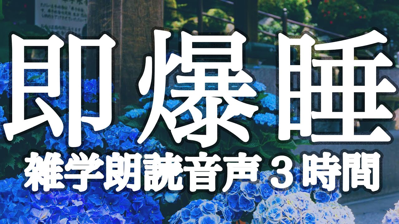 【睡眠用】眠いのに眠れない🌀悩んでいる方へ✨聞き流し雑学朗読３時間【広告は最初のみ（途中広告なし）】