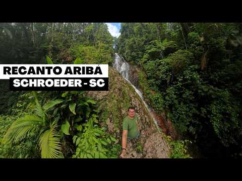 Descobrimos uma cachoeira Gigante em Schroeder - SC No Recanto Aribá / Camping
