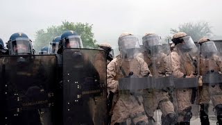 U.S. Marines and French Gendarmerie train together on Riot Control (Footage)