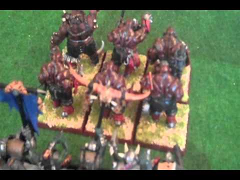 WHFB Battle Report Orcs & Goblins vs Ogre Kingdoms Warhammer Fantasy