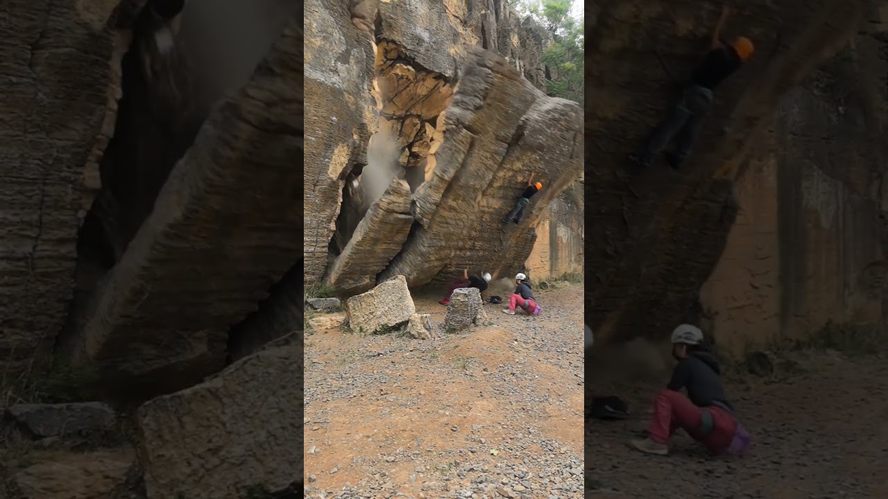 Terrifying Incident Stone Block Falls on Climbers Mid-Ascent
