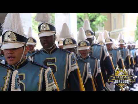 Southern University Human Jukebox Marching Into Sanford Stadium 2015