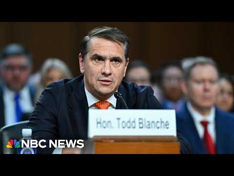 Todd Blanche questioned on Epstein files, crime and IRS settlement in confirmation hearing