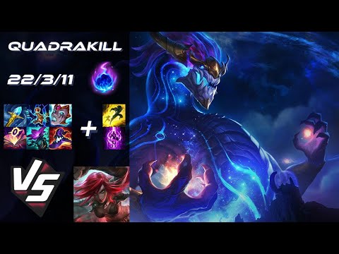 MID Aurelion Sol vs Katarina [QUADRAKILL] - NA Challenger Patch 14.7