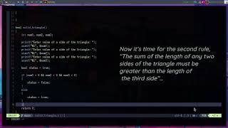 Program to find out based on the input sides of the Triangle, is it valid or not