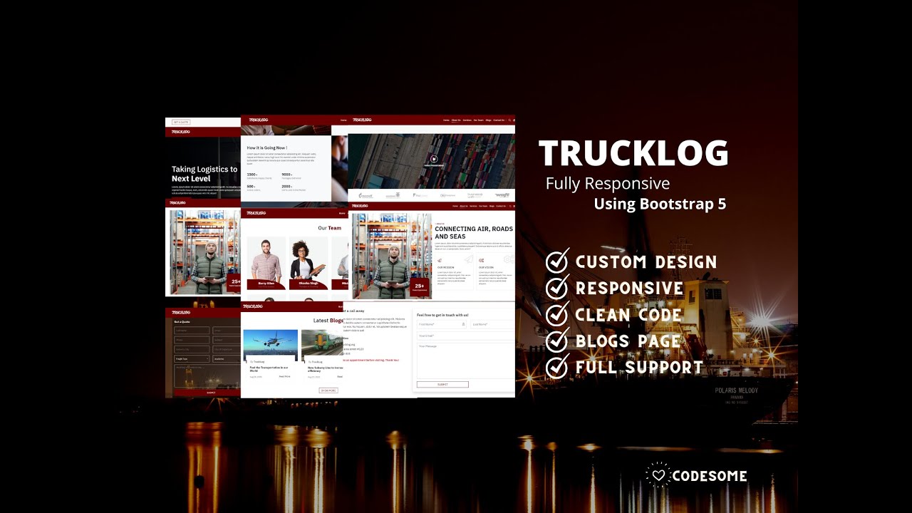 TRUCKLOG - HTML Template Visit || HTML CSS JS BOOTSTRAP 2021