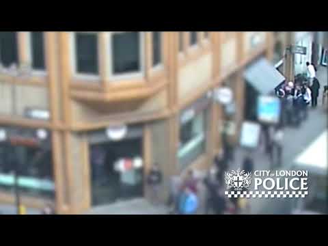 CCTV of homeless man attacked outside sandwich bar - City of London Police