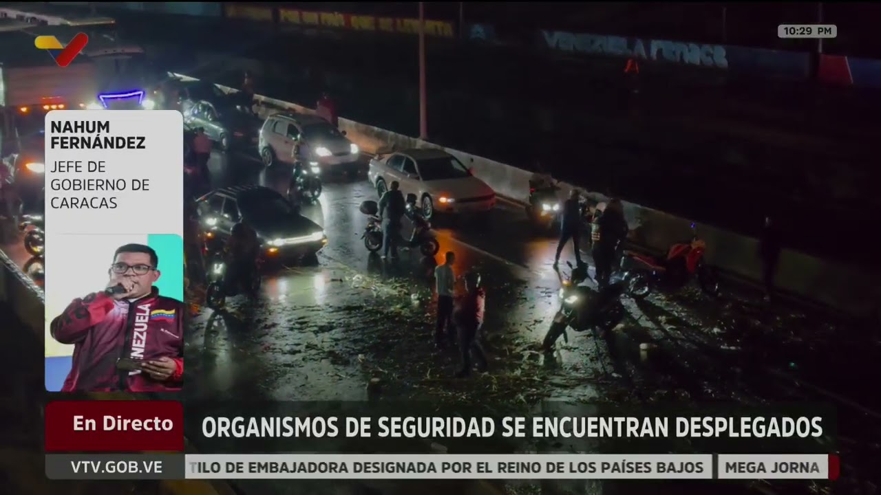 Nahum Fernández, jefe de Gobierno del Distrito Capital, sobre las lluvias este 22 agosto 2026
