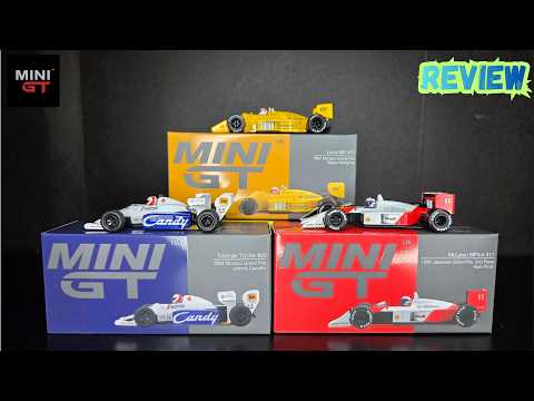 Feature Image thumbnail for the video blog Mini GT - McLaren MP4/4 1988 Japan GP - Toleman TG184 - Lotus 99T - REVIEW by  booster_diecast