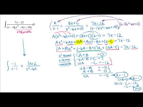 Partial Fractions Irreducible Quadratic Factor and Complete the Square