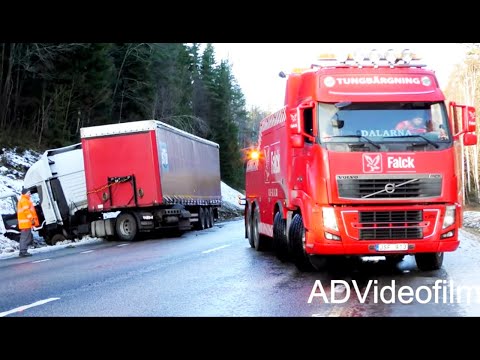 Volvo FH16 Heavy Recovery Truck vs Iveco Semitrailer -  Sweden 4K