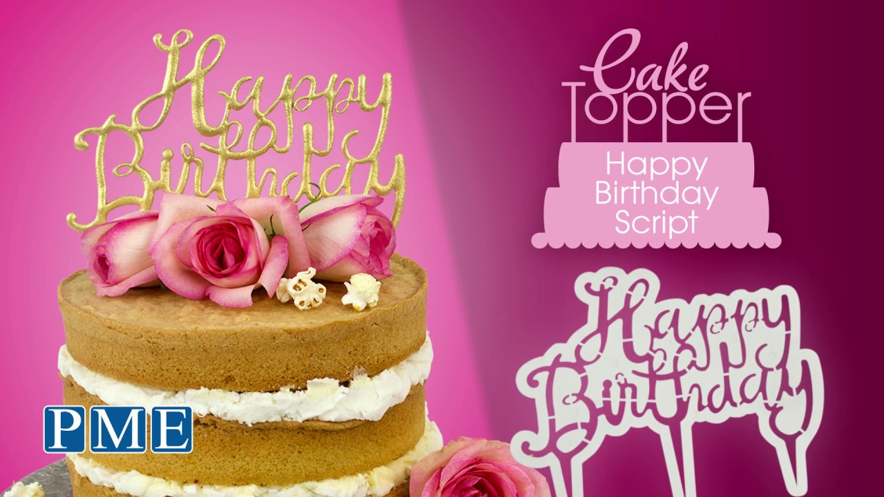PME Topper pour gâteau Emporte-pièce Happy Birthday 1 Pièce/s, Blanc