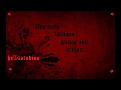 drum and guitar backing track(180bpm) (in the style of five finger death punch)