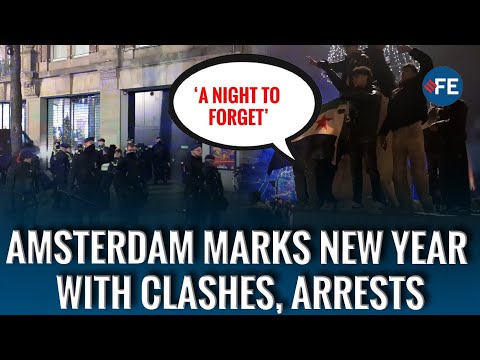 Amsterdam New Year Chaos: Police Clash With Rioters at Dam Square as Fireworks Spark Arrests