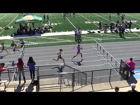 VarG 100m Hurdles vs Newport 3-28-18 - Los Alamitos Girls