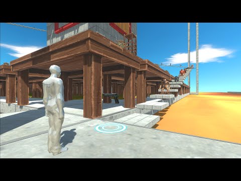 FPS avatar against a space tower full of aliens - animal Revolt Battle Simulator