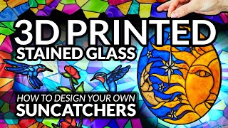 3D Printed Faux Stained Glass Suncatchers (DIY Epoxy Resin) GIFT IDEA!