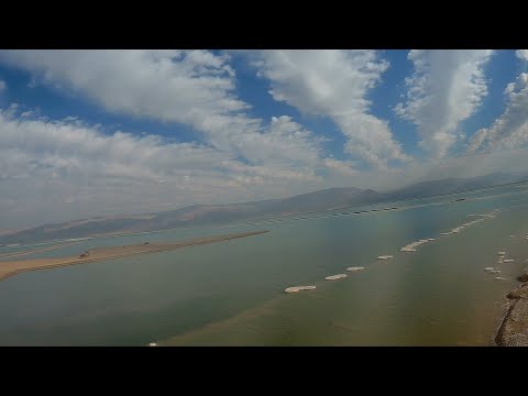 Cinematic flight in Ein Bokek beach (Deadsea) 4K video