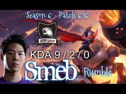 ROX Smeb RUMBLE vs YASUO TOP - Patch 6.16 KR Ranked | League of Legends