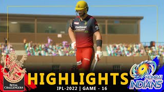IPL - 2022 | 18th Match Highlights | Royal Challenger Bangalore Vs Mumbai Indians | #RCBvsMI