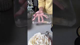 Cutting gel wax is so mesmerizing. #gelwaxcandles #candlemaking