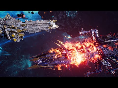 Skalgrim Mod - Imperial Navy vs Chaos - Massive Battle - Battlefleet Gothic Armada 2