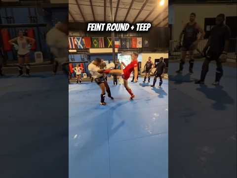Feint Round + Teep Kick #muaythai #martialarts
