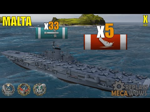 Malta 5 Kills & 212k Damage | World of Warships Gameplay