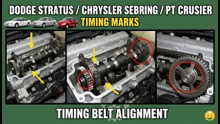 Dodge Stratus / Chrysler Sebring / PT Cruiser 2.4L Timing Marks  - How to Align Timing Belt!