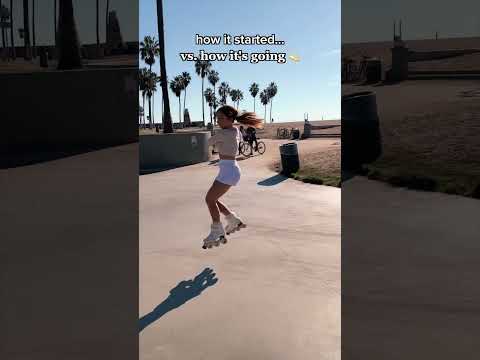 how it started vs how its going 💗🛼 my artistic inline skating journey