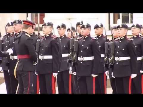 Inspection . 1 st  Battalion Royal Welsh and the Band of the Irish Guards