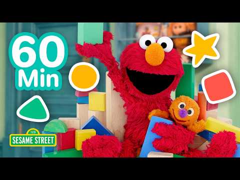 一起找形狀，有艾蒙陪你！🔴 🟦 ⭐ | 60分鐘 | 芝麻街 (Let's Find Shapes with Elmo! 🔴 🟦 ⭐  | 60 Mins | Sesame Street)