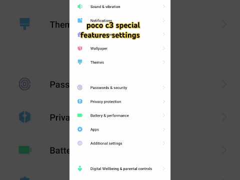 poco c3 special features settings