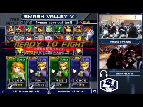 Smash Valley V Melee Doubles - Chillin + MikeHaze (B) vs SmashG0D + lloD (G) - Winners Quarters