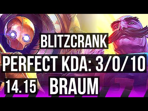 BLITZCRANK & Zeri vs BRAUM & Kai'Sa (SUP) | 3/0/10 | NA Master | 14.15