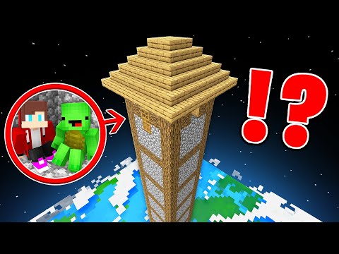 JJ and Mikey Climbing on THE TALLEST HOUSE in Minecraft Maizen!