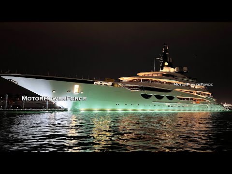 Superyachts in Miami Night View