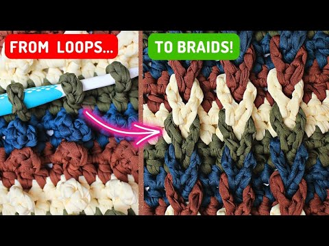 The most beautiful braided stitch! 2 Rows Repeat! 😍 | Jacob's Ladder Stitch