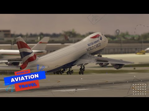 Very HARD GIANT Plane Flight Landing!! Boeing 747 British Airways Landing at Miami Airport