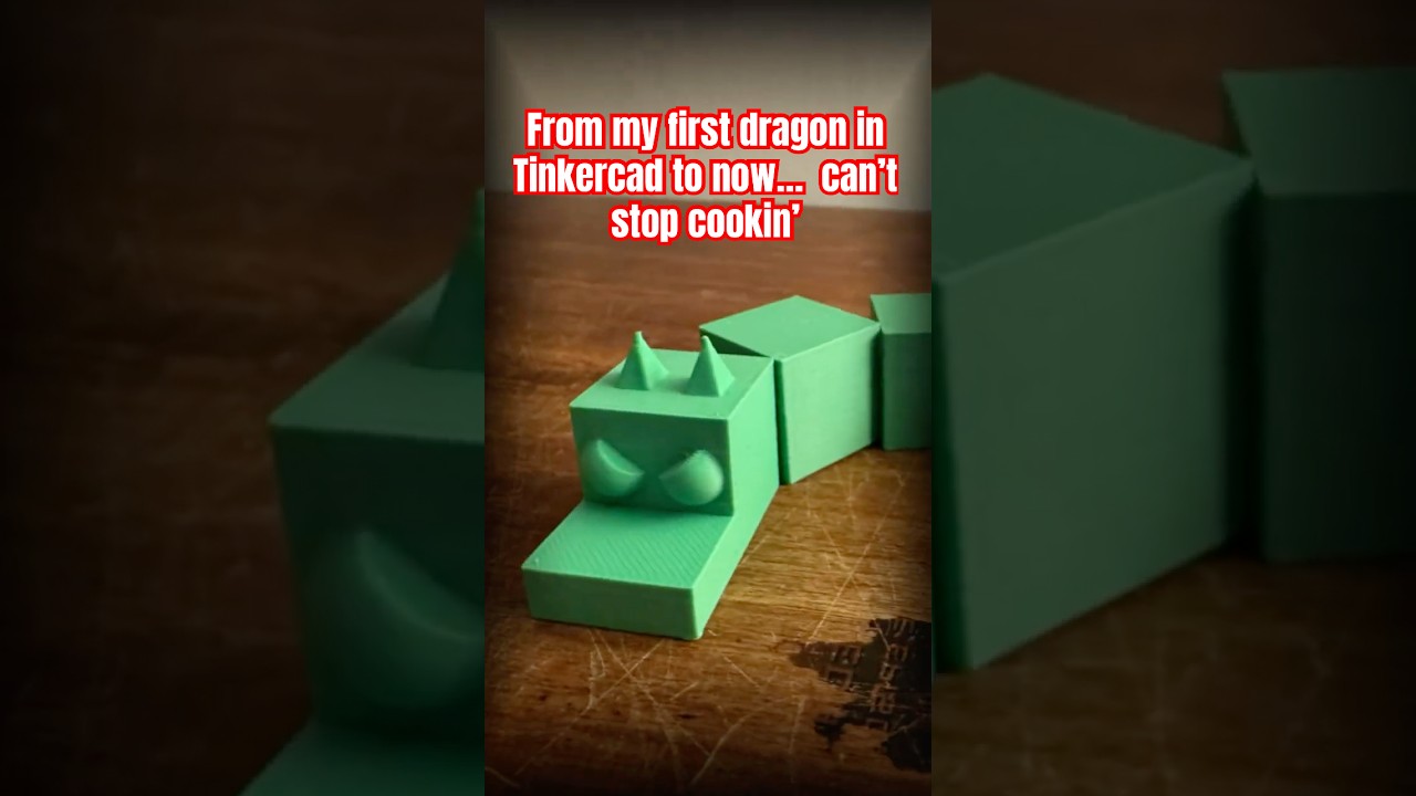 From my first dragon in Tinkercad to now…  can’t stop cookin’ #3dprinting