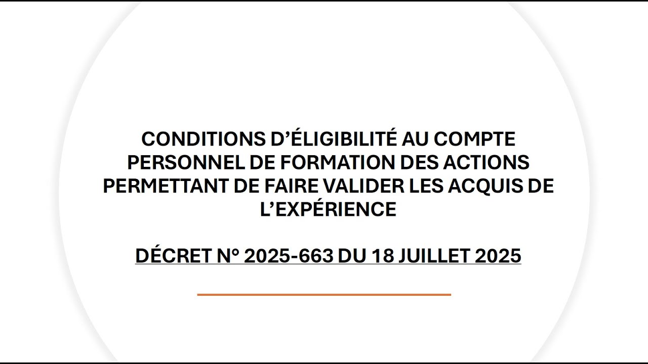 Eligibilité au CPF pour VAE