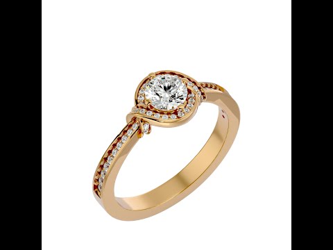 Inel de logodna Fancy Striking Halo Aur Alb 18k Diamante Naturale  - Cozette