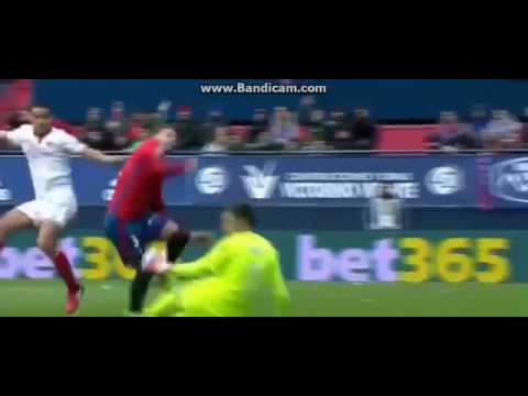 Iborra Gol Osasuna vs Sevilla 3-4  la liga standard 22-1-2017
