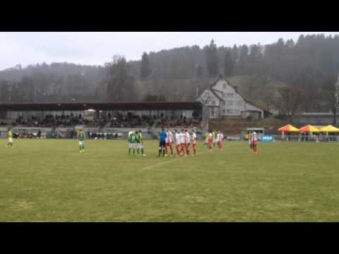 SC Brühl vs SR Delémont / red card Sabri Boumelaha and free kick goal Quoc Trung Nguyen