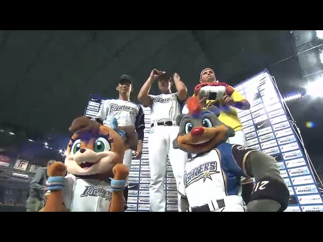 ファイターズ・有原投手・レアード選手・矢野選手ヒーローインタビュー 2015/10/11 CS 1st F-M