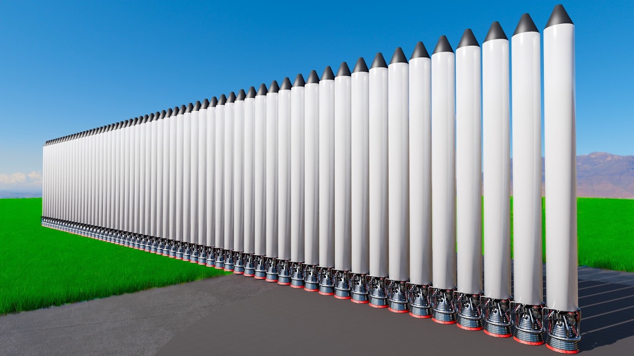 I strapped 70 space rockets together and this happened