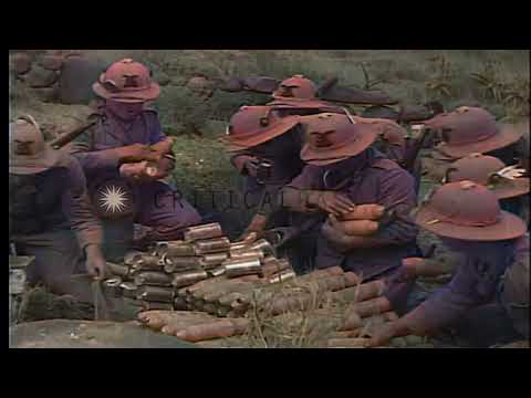 Italian troops during a battle of the Second Italo Abyssinian War (in colour)