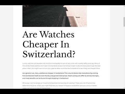 YouTube video about: Are watches in switzerland cheaper?